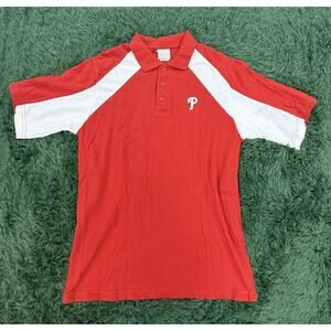Philadelphia Phillies MLB Men's Size M Red White Polo Shirt Genuine Merchandise